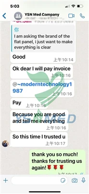 Irākas ārstu klienti ir ļoti apmierināti ar mūsu rentgena detektora plakano p...